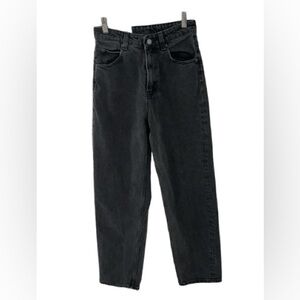 H&M Black Denim High-Rise Straight Jeans 33/32